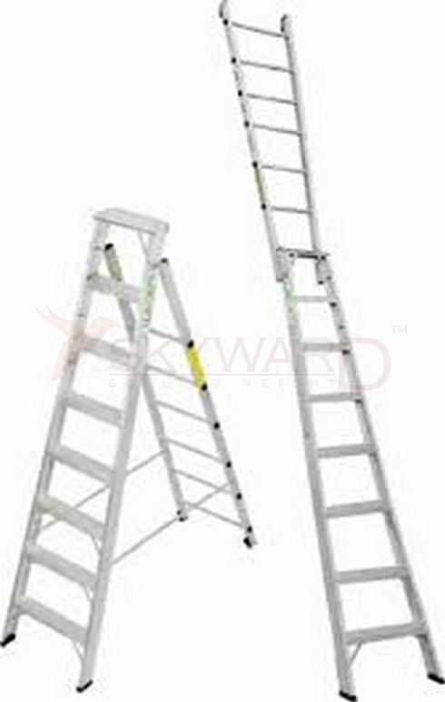 Model No. 162 Aluminium Dual Purpose Ladder for Home, Office and Industrial Access Use, Versatile Portable Ladder for Maintenance, Storage, Repair and Everyday Working Applications 